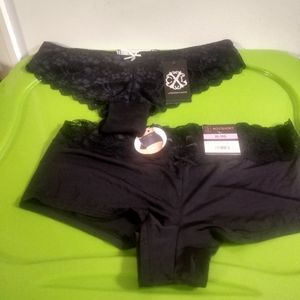 ❤️Two A No Boundaries Boy Short Black and Cheekypanty with peek a boo in  back❤️